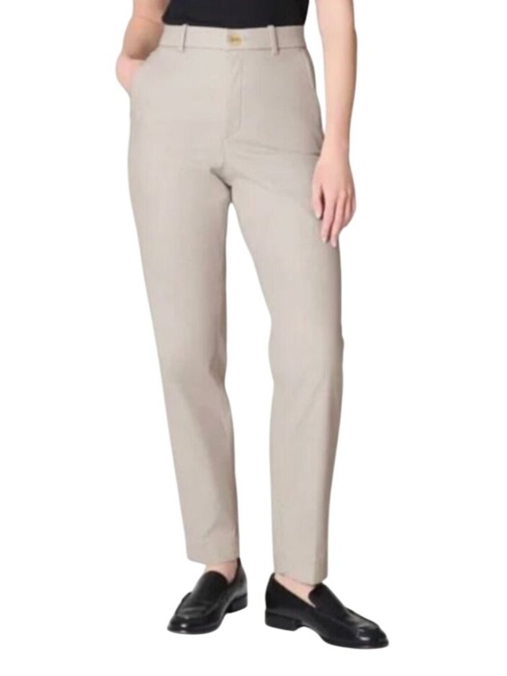 Spanx stretch twill straight leg pants With Pockets Size L Tall beige Neutral